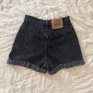 Vintage 70s Levi Black High-Waisted Denim Shorts